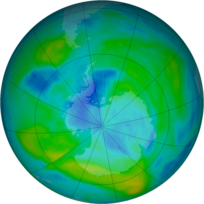 Antarctic ozone map for 31 March 1981